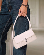 Beyaz Suni Deri Omuz Çantası