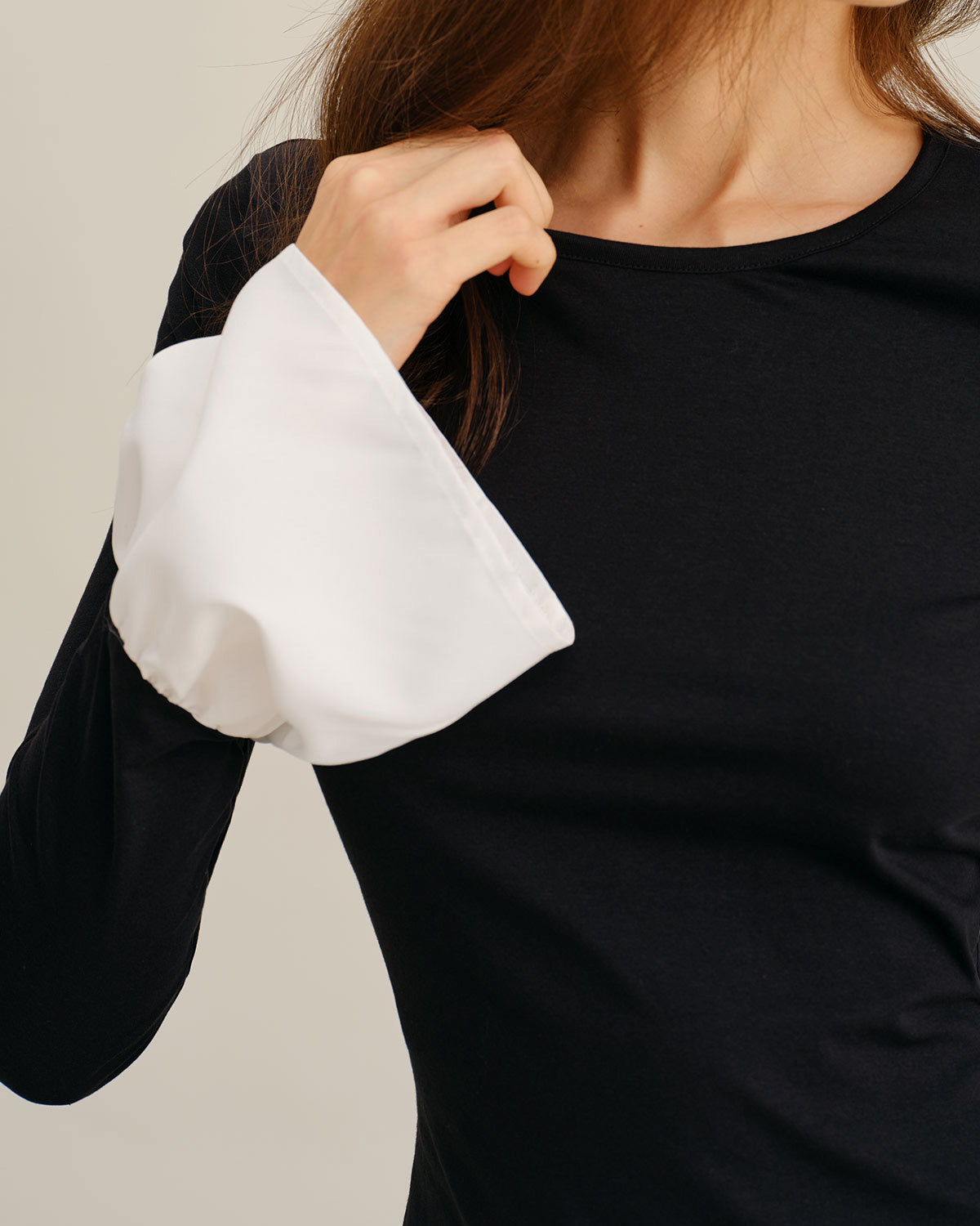 Siyah Kontrast A-Line Fırfırlı Mini Elbise