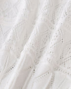 Beyaz U Yaka Kolsuz Mini Elbise