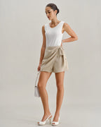 Beyaz V Yaka İnce Tank Top