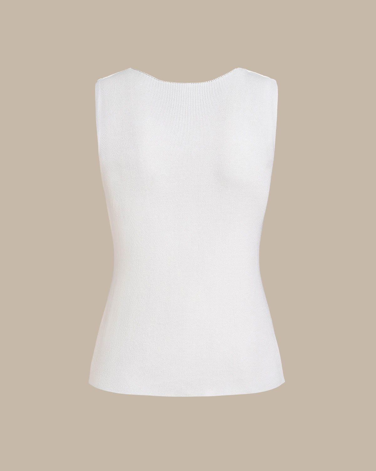 Beyaz V Yaka İnce Tank Top