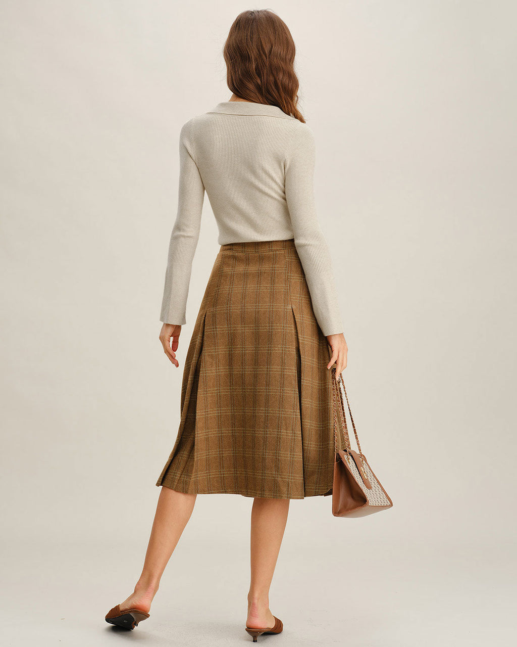 Kayısı Renkli Yakalı Örgü Tişört