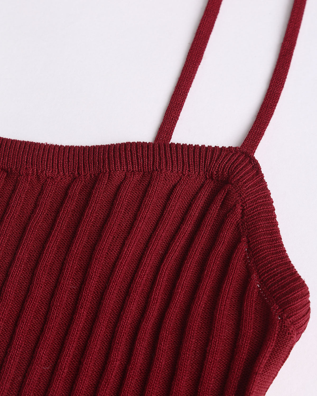 Şarap Kırmızısı A-Line Slip Kazak Elbise