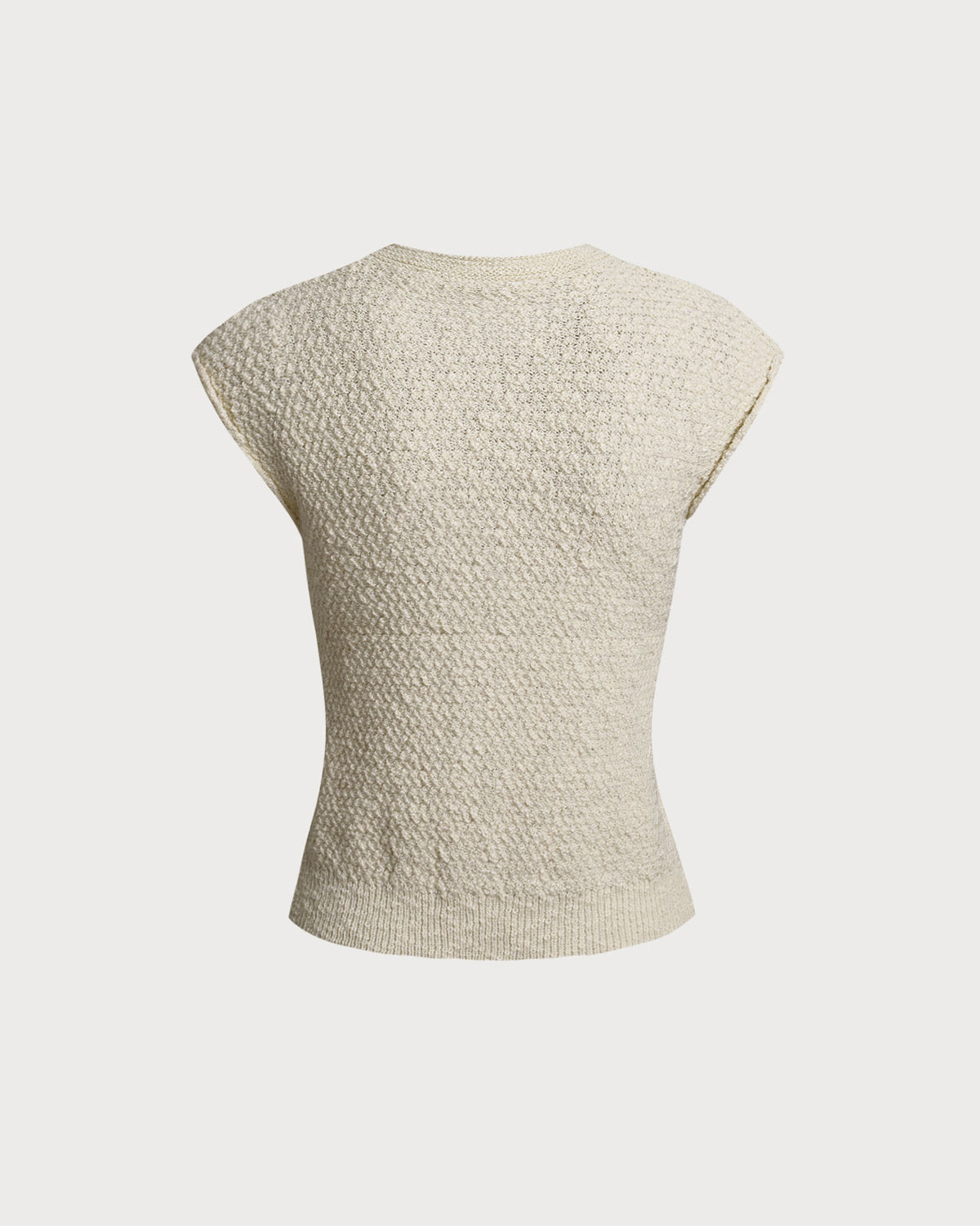 Kayısı Yuvarlak Yaka Dokulu Tank Top