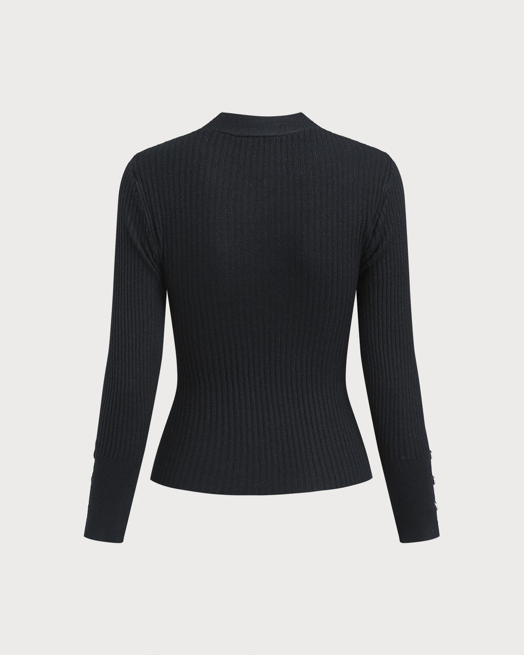 Siyah Düğmeli Örgü Tişört