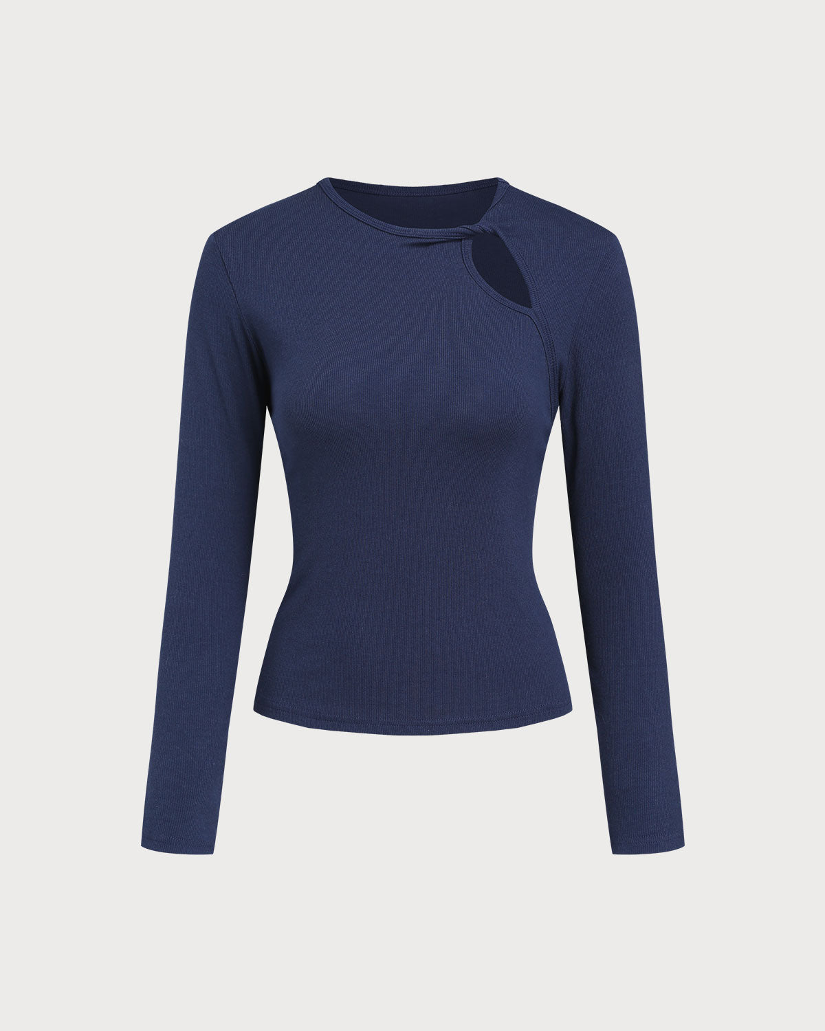 Lacivert Kesimli Dar Örgü Kazak