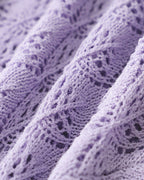 Mor U Yaka Kesik Kazak Elbise