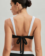 Siyah Kontrast U Yaka Üçgen Bikini Takımı