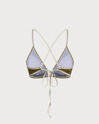 Yeşil Çiçekli Bağcıklı Üçgen Bikini Takımı