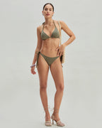 Yeşil Çizgili Üçgen Bikini Takımı