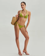 Yeşil Dokulu Üçgen Bikini Takımı