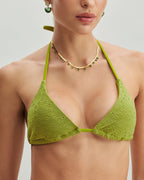 Yeşil Dokulu Üçgen Bikini Takımı