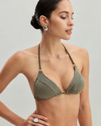 Yeşil Çizgili Üçgen Bikini Takımı