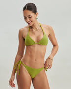 Yeşil Dokulu Üçgen Bikini Takımı