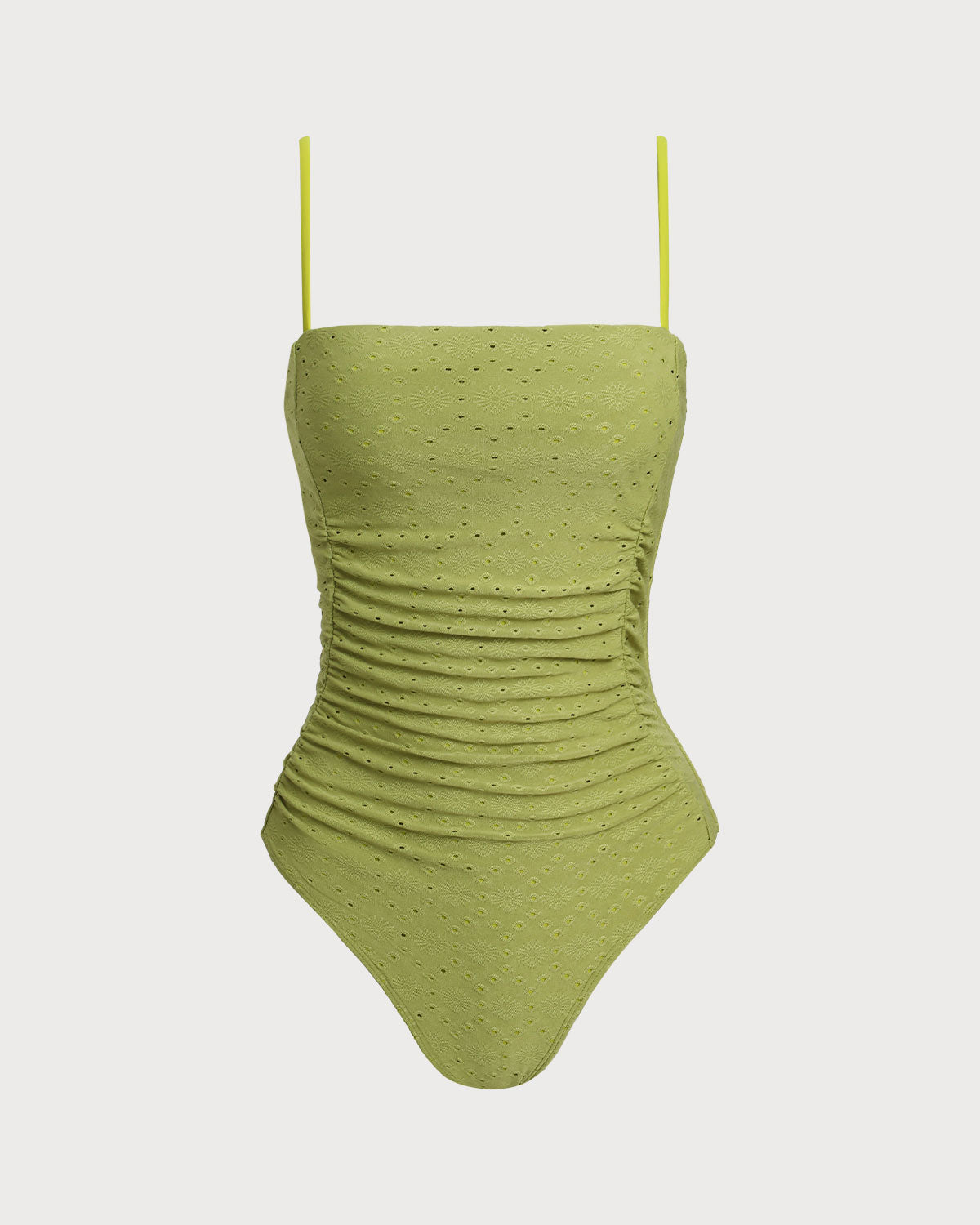 Yeşil Jakarlı Bralette Tek Parça Mayo