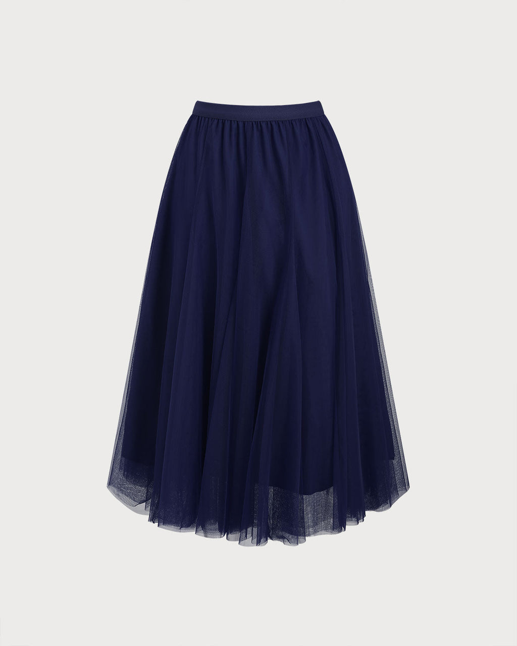 Mavi Elastik Bel Mesh Etek