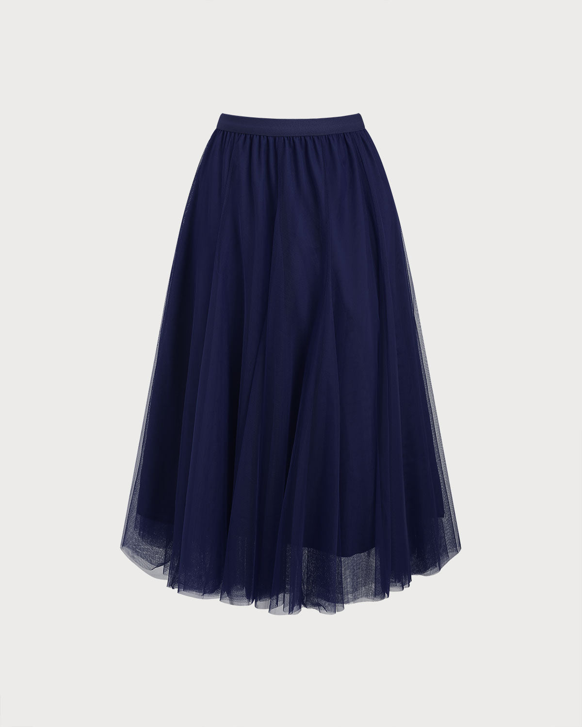 Mavi Elastik Bel Mesh Etek