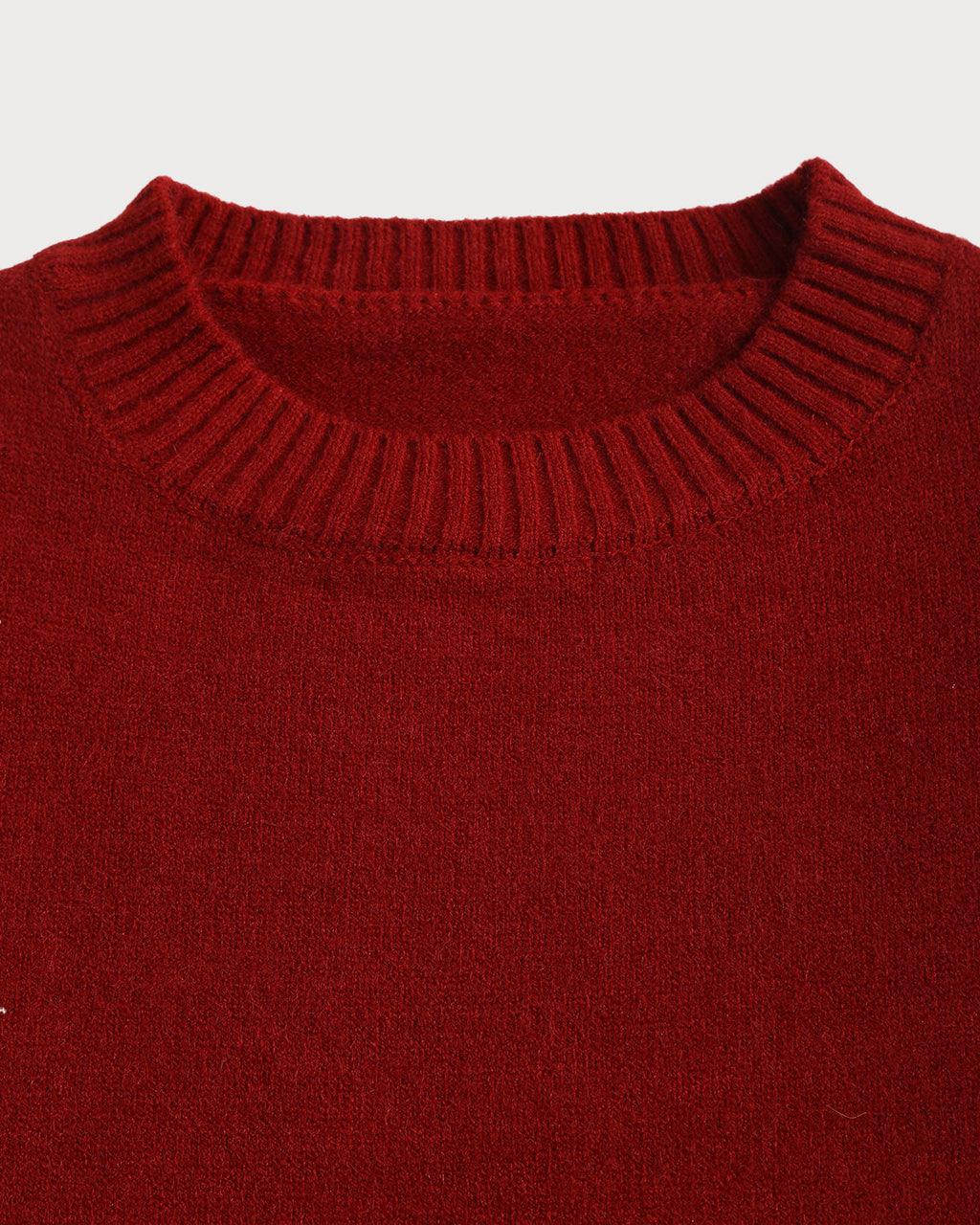 Kırmızı Yuvarlak Yakalı Bol Kazak