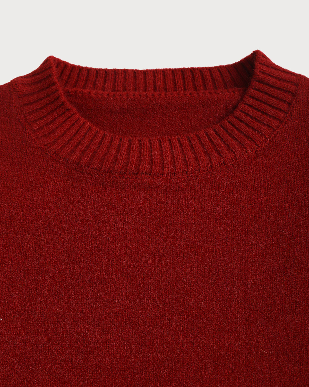 Kırmızı Yuvarlak Yakalı Bol Kazak