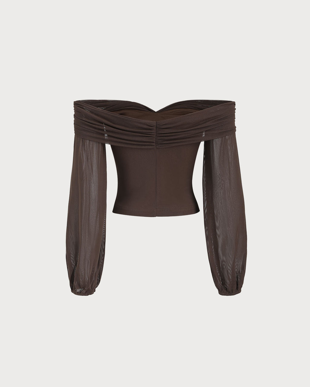 Kahverengi Omuzları Açık Bükümlü Tişört