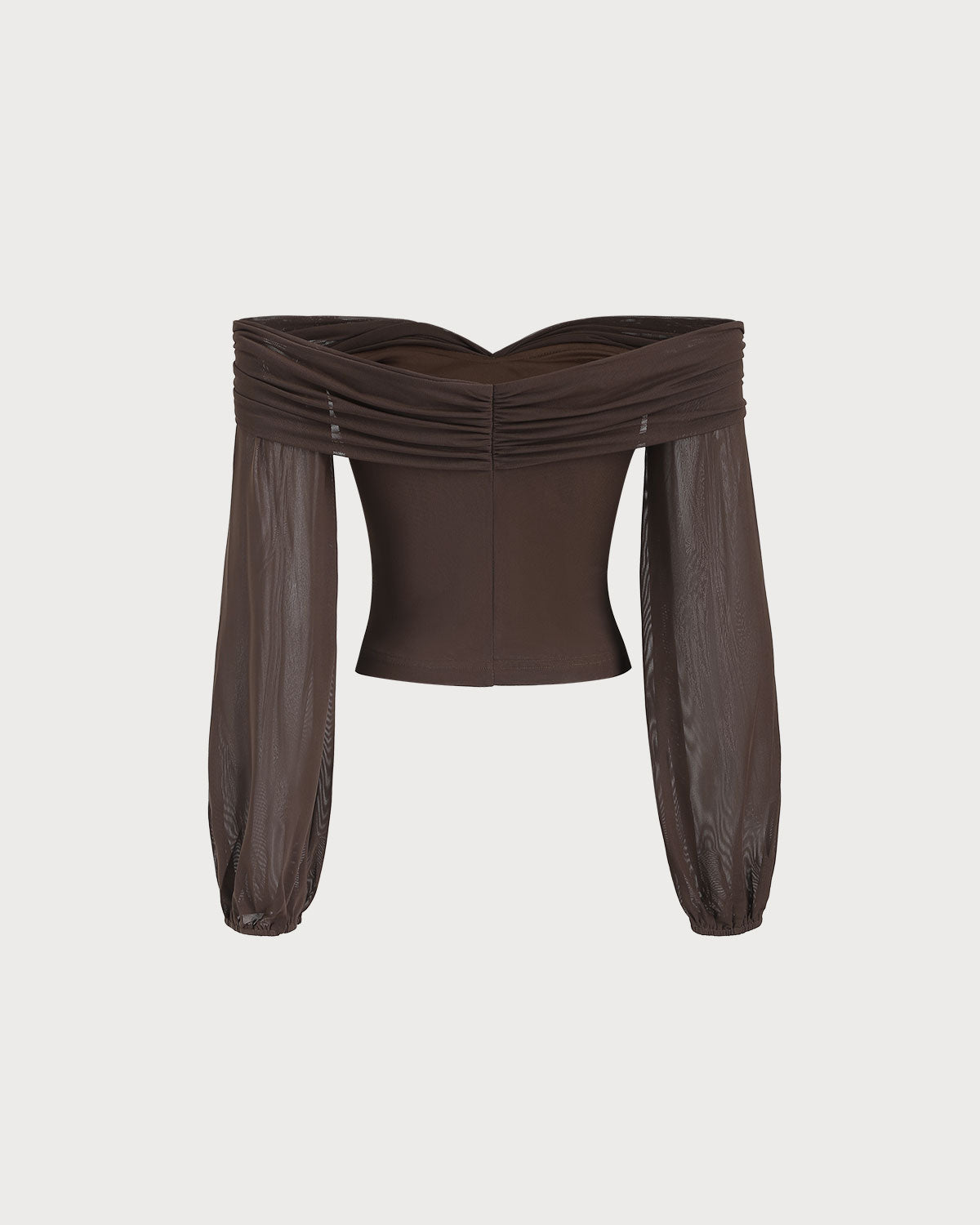 Kahverengi Omuzları Açık Bükümlü Tişört