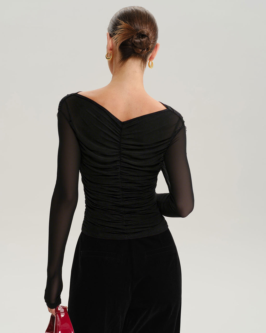 Siyah File Şeffaf Tişört