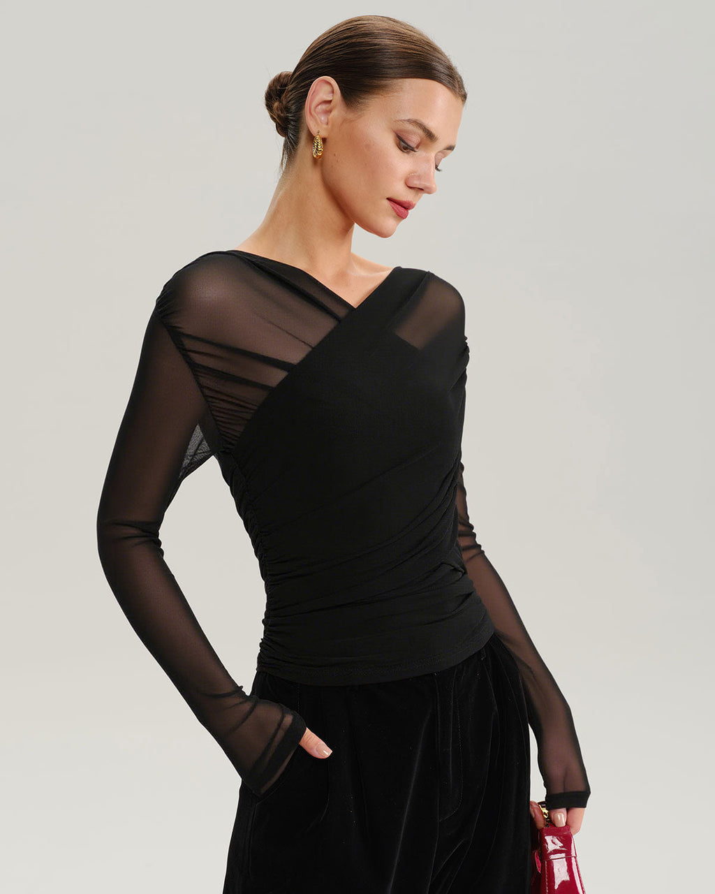 Siyah File Şeffaf Tişört