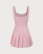 Pembe Örme Slip Triko Elbise