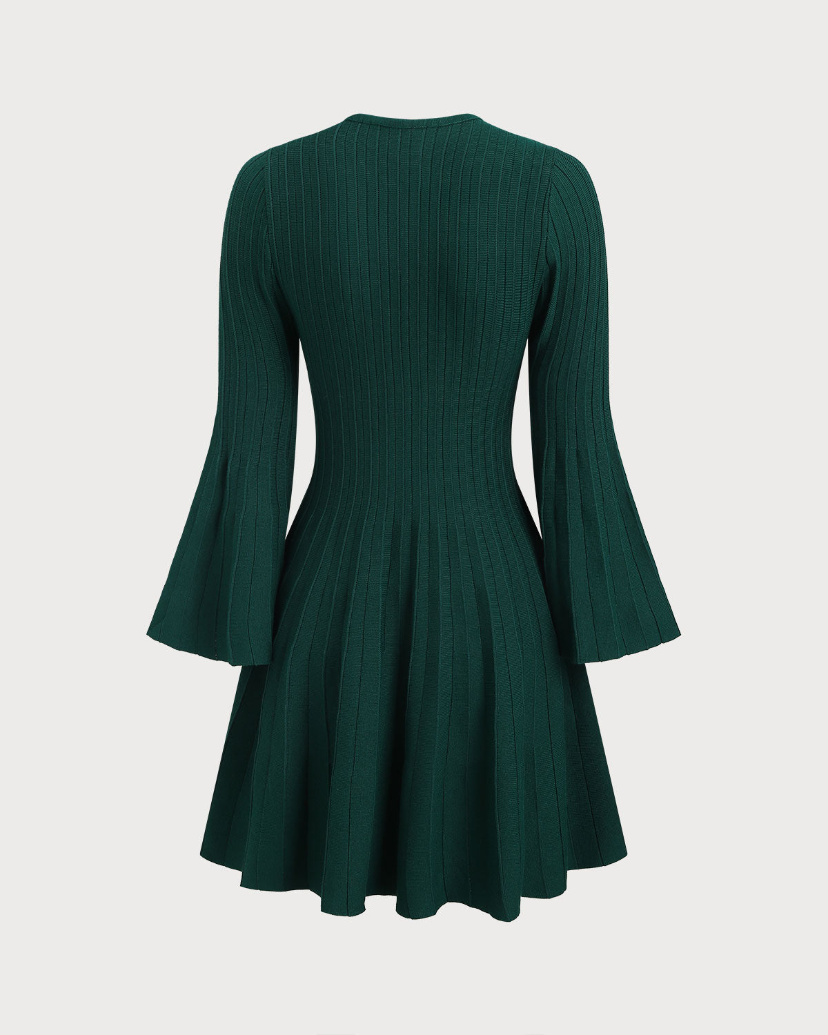 Yeşil Çan Kollu Kazak Elbise