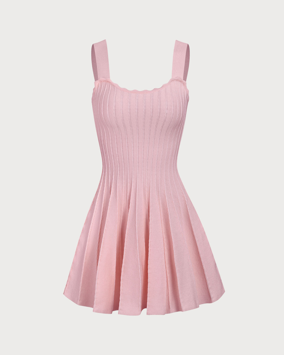 Pembe Örme Slip Triko Elbise