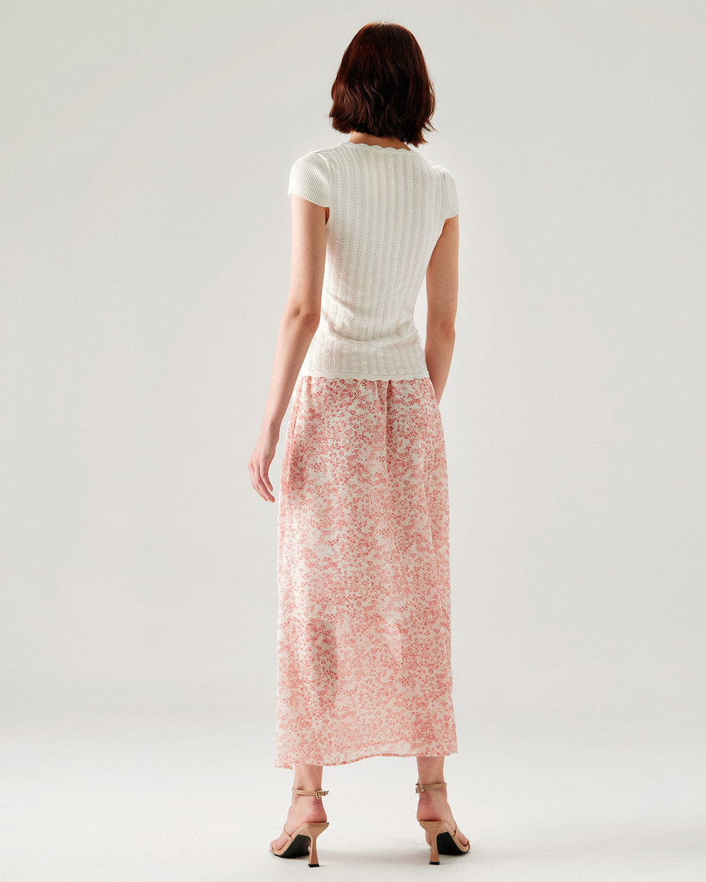 Beyaz U Yaka İnce Triko Tişört