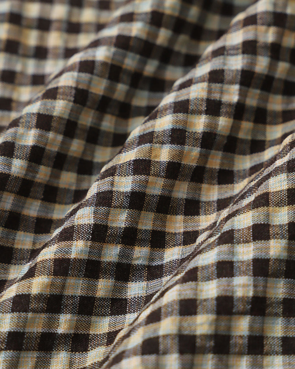 Kahverengi Ekose Büzgülü Slip Midi Elbise