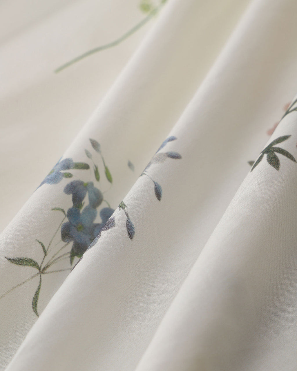 Bej Çiçekli Bel Cepli Midi Etek