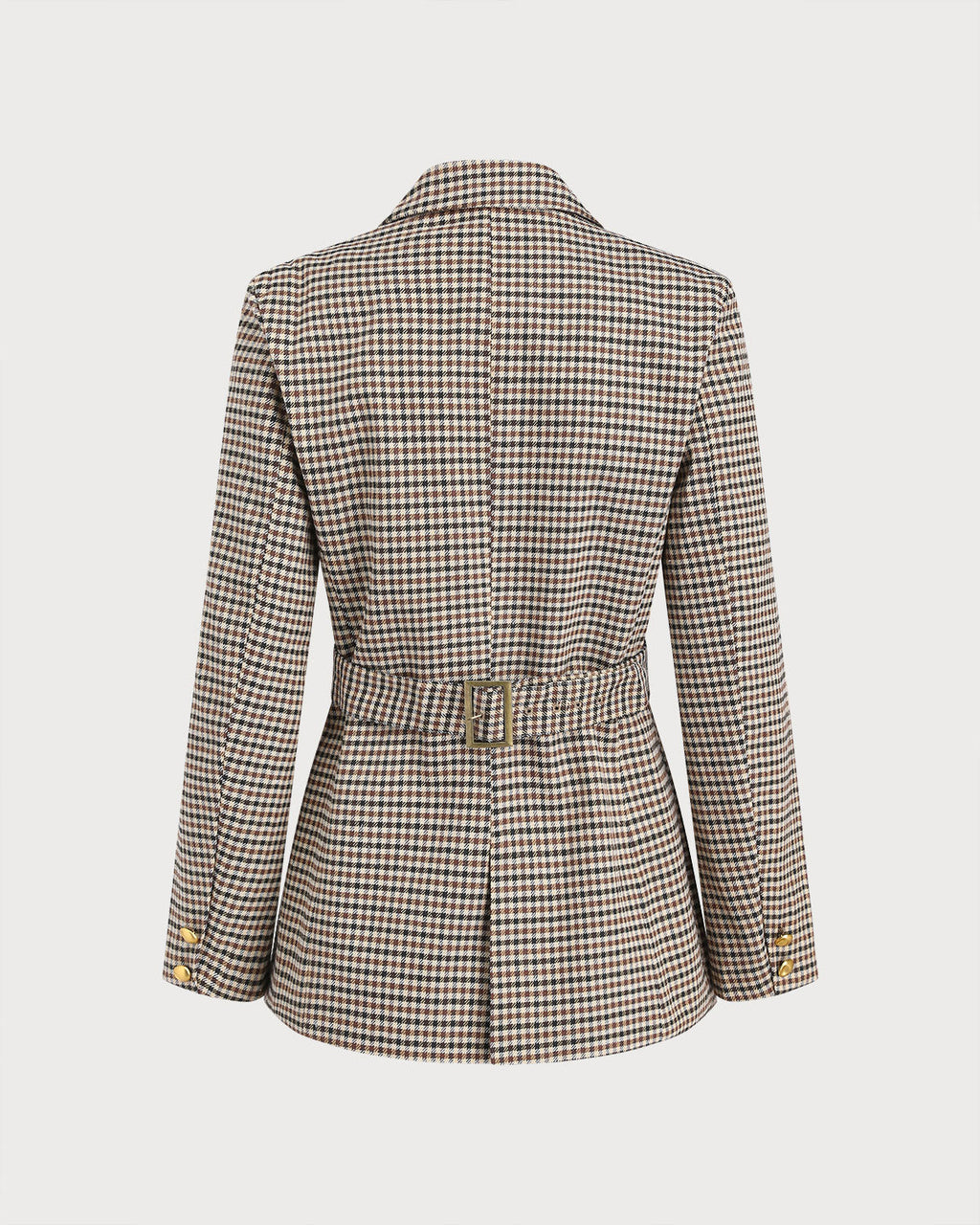 Haki Ekose Tek Sıralı Blazer