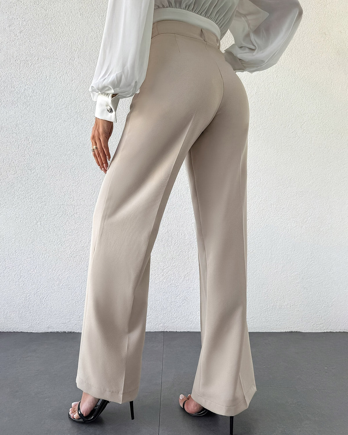 Bej Düz Casual Pantolon