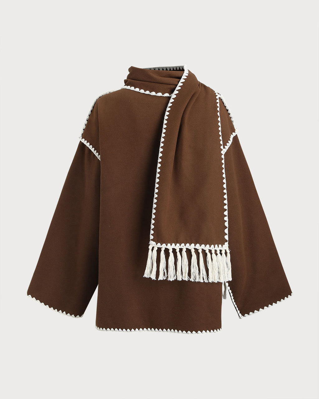 Kahverengi Kontrastlı Cepli Ceket