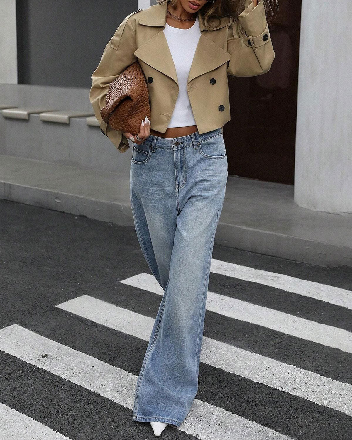 Haki Çift Sıralı Ceket