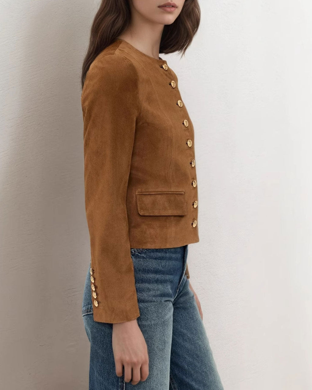 Kahverengi Tek Sıralı Ceket