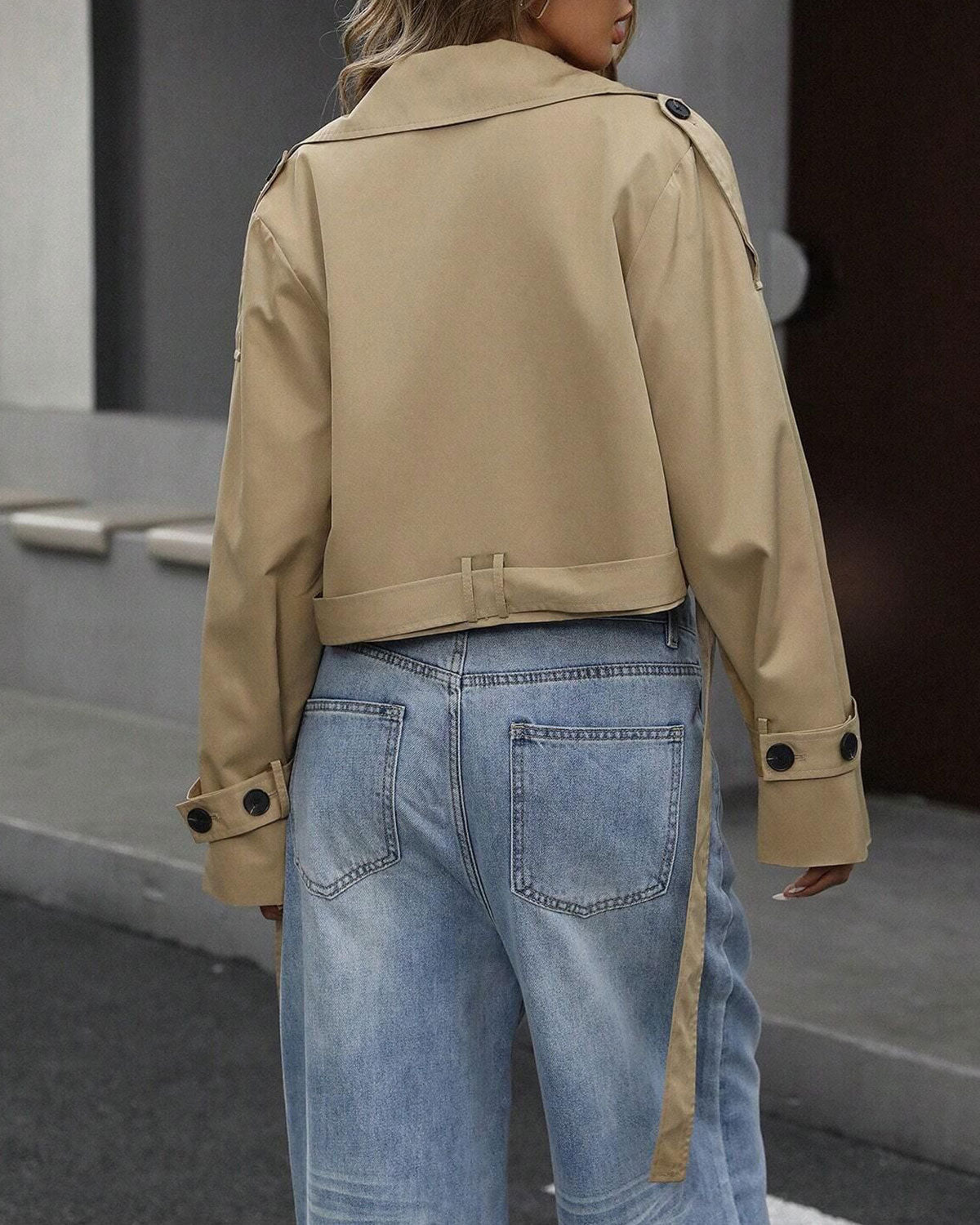 Haki Çift Sıralı Ceket