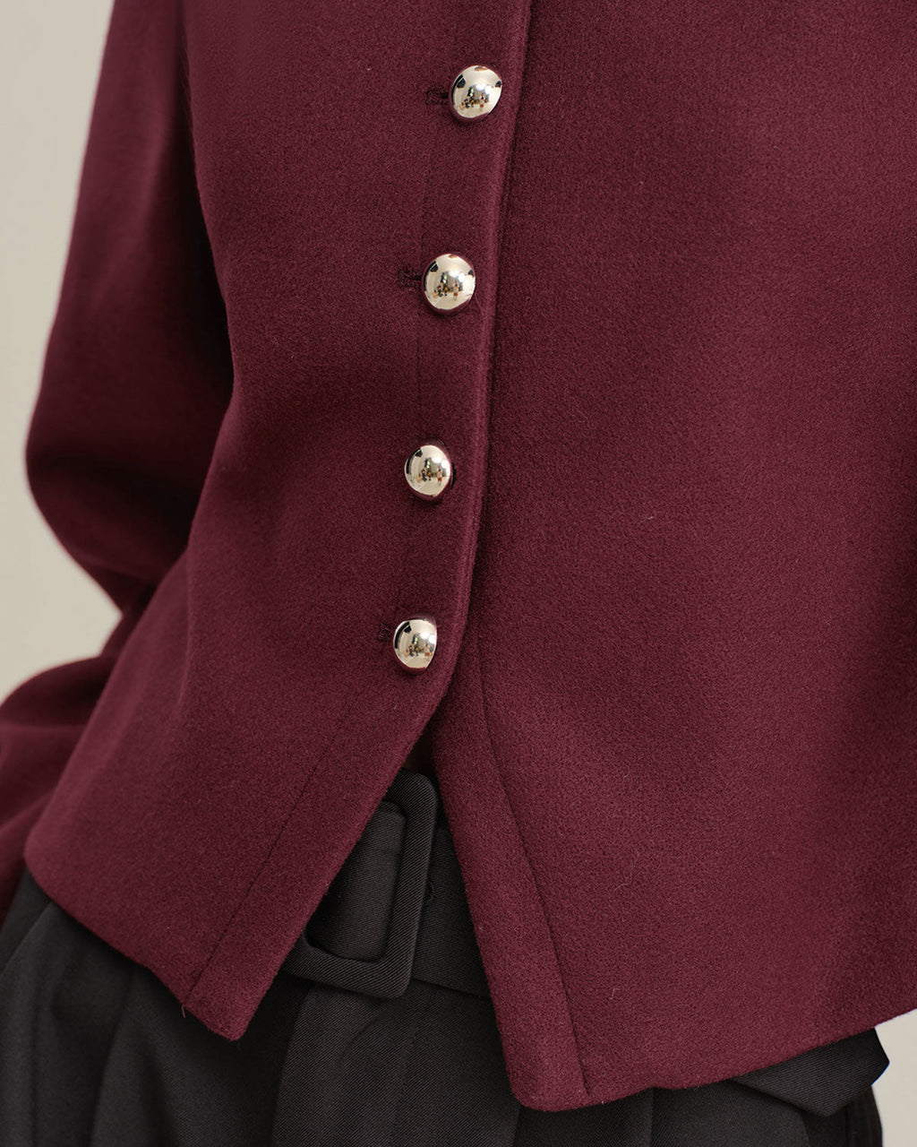 Şarap Kırmızısı Fener Kollu Ceket