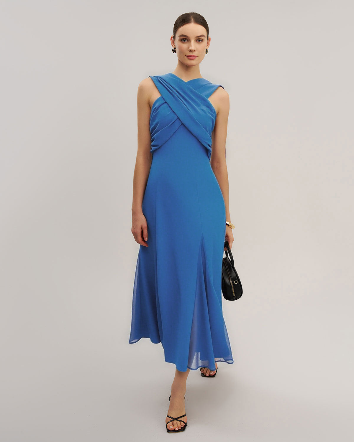 Mavi Straplez Flowy Maxi Elbise