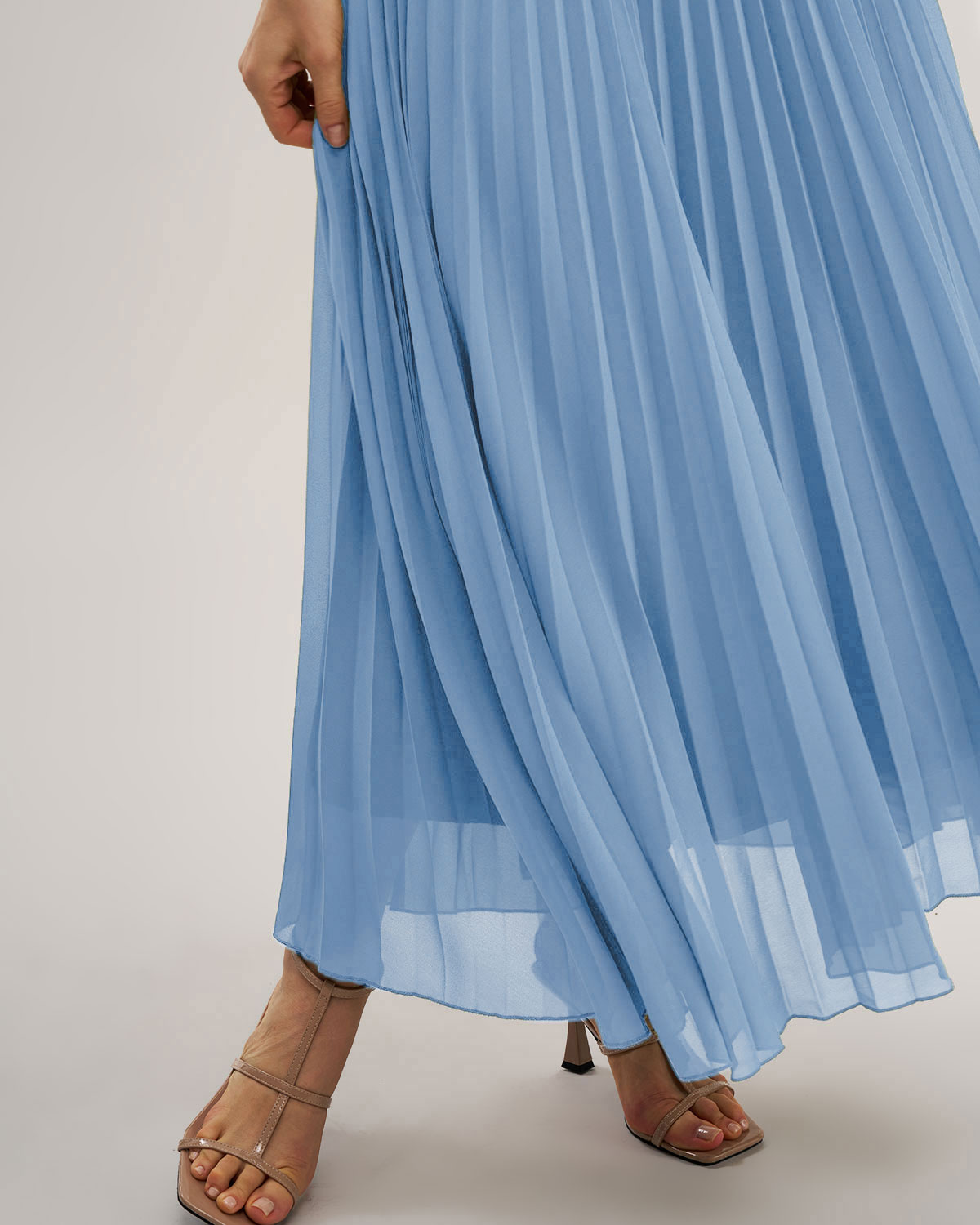 Mavi Sweetheart Yaka Flowy Slip Maxi Elbise