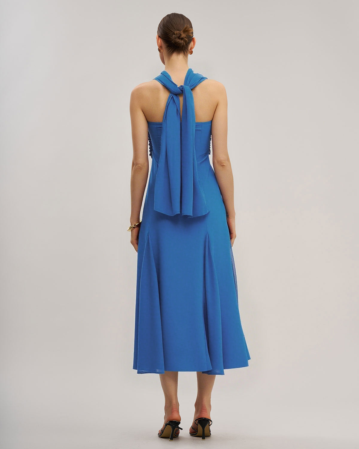 Mavi Straplez Flowy Maxi Elbise