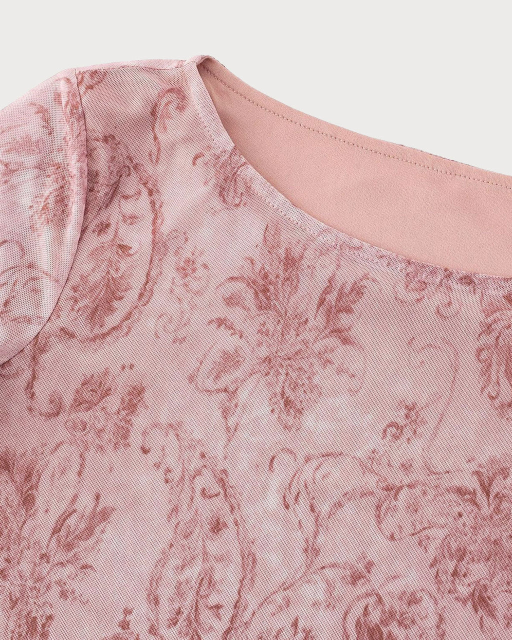 Pembe Çiçek Desenli Çan Kollu Maxi Elbise