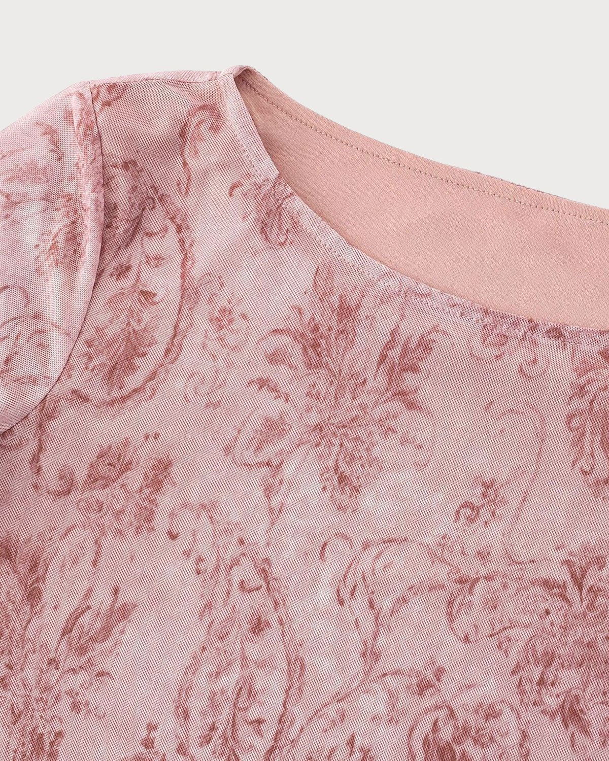 Pembe Çiçek Desenli Çan Kollu Maxi Elbise