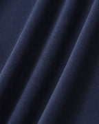 Mavi V Yaka Düğmeli Pileli Midi Elbise