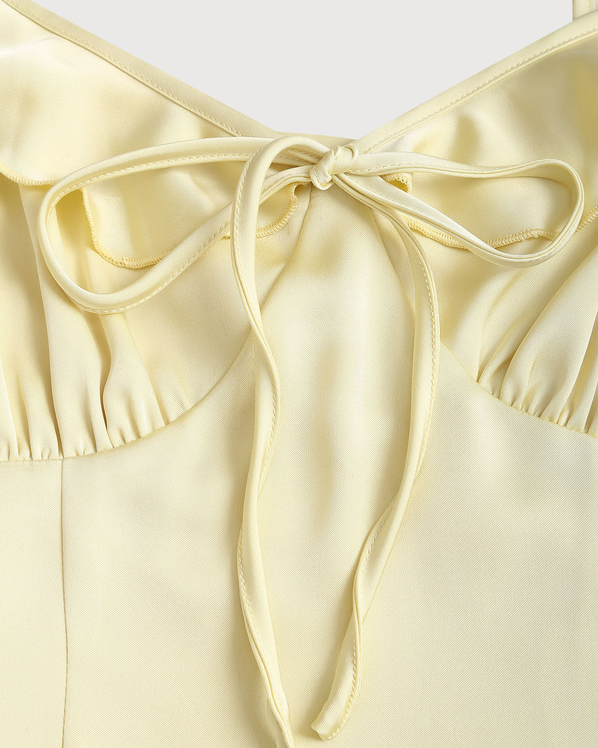 Sarı V Yaka Fırfırlı Denizkızı Midi Elbise