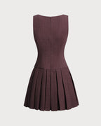 Bordo Kolsuz Mini Elbise