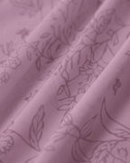 Mor Çiçekli Kare Yaka Volanlı Askılı Midi Elbise