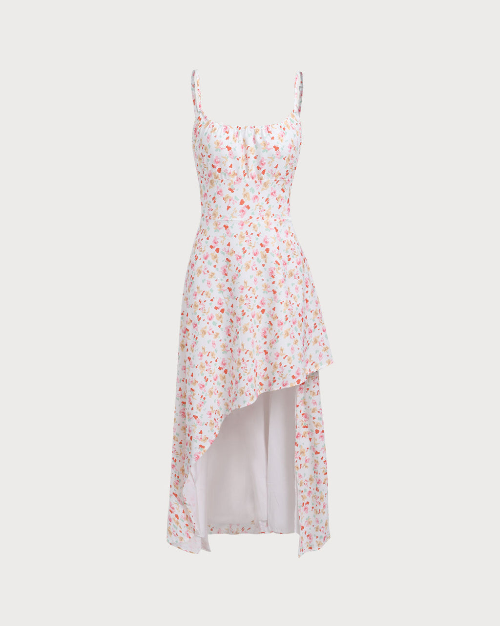 Pembe Çiçekli Drapeli Slip Midi Elbise